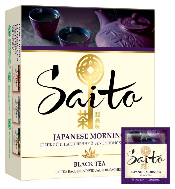 Чай Saito Japanese Morning черн., 100 пак Saito