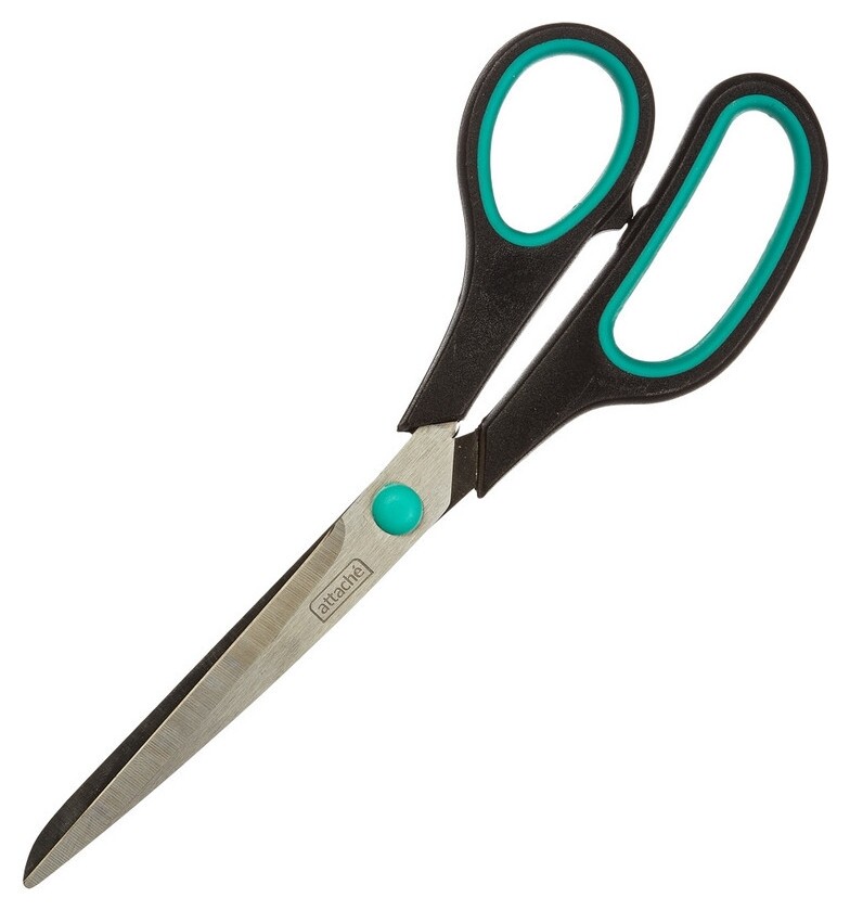 Ножницы Attache 215 мм с пласт. прорезин. руч.attache цвет зелен/черн  Attache