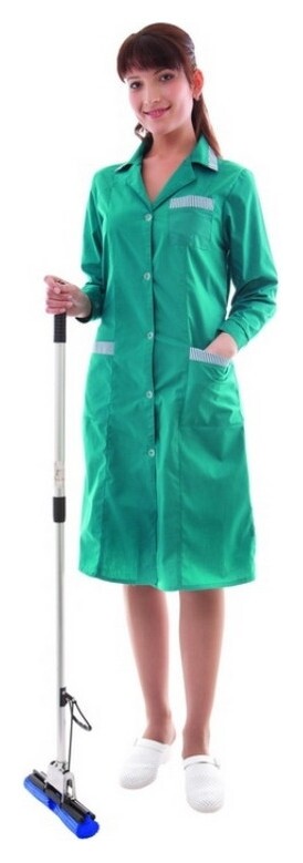 Халат для горничных и уборщиц у01-хл дл.рук бирюз(Р.44-46) 158-164  