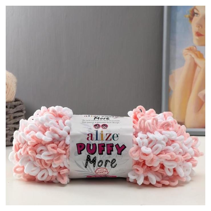 

Пряжа "Puffy More" 100 % микрополиэстер 11,5м/150г (6272), Розовый