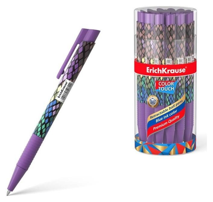 

Ручка шариковая автомат Erichkrause Colortouch Purple Python, чернила/синие 50822