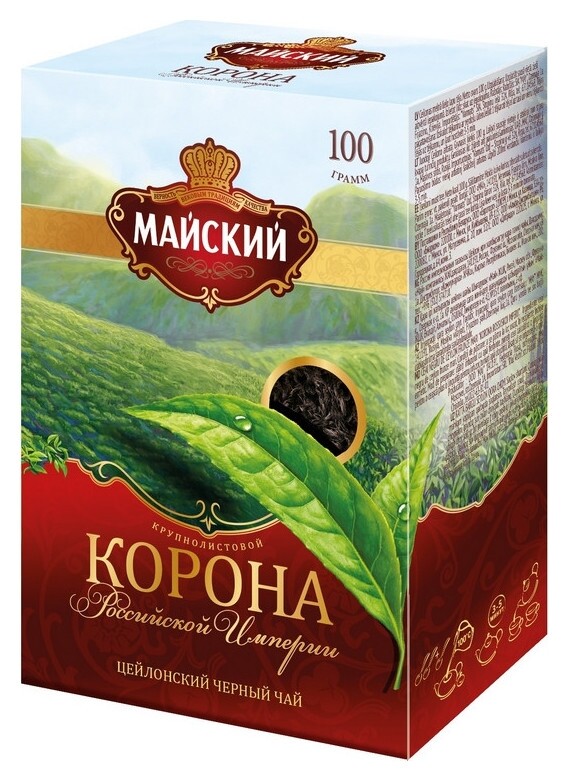 Чай майский корона российской империи (Крупнолистовой) 100 гр, 13984 Майский