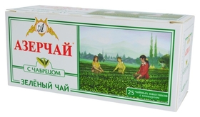 Чай азерчай зеленый с чабрецом, 25 пак 416022 Азерчай
