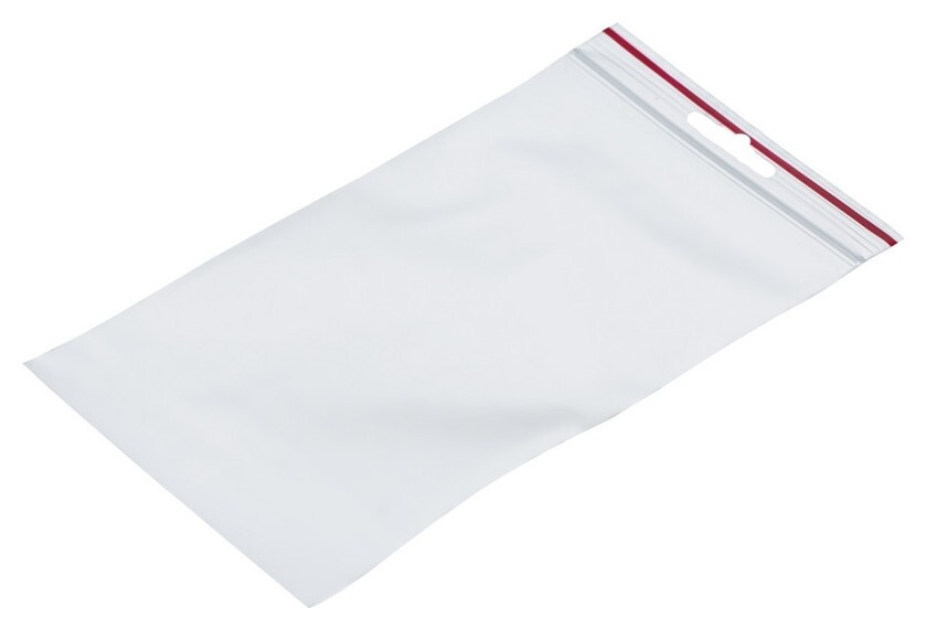 Пакет с замком (Zip Lock) с европодвесом 10 х 17 см, 60 мкм, 100 шт/уп  