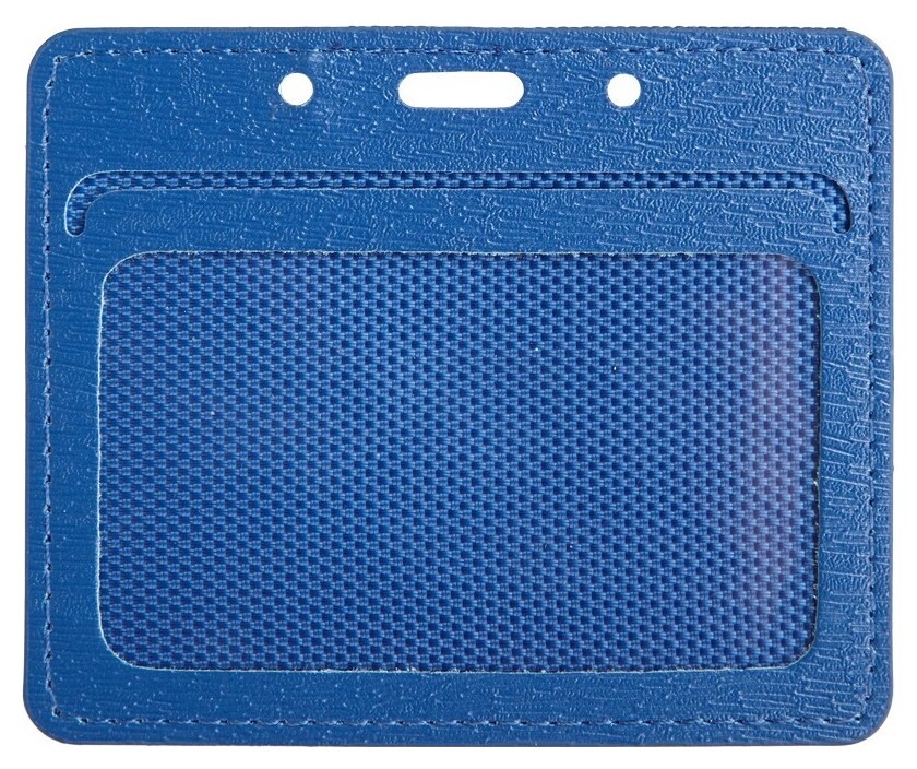 Бейдж Promega Office горизонт. 90х54, синий металлик, PU, т-814н  ProMEGA