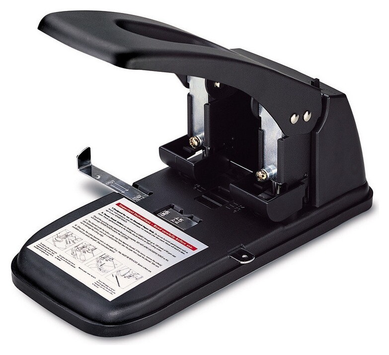 Дырокол Kw-trio 938 до 100 листов металл черный на 2 отв.с линейкой Kw-trio