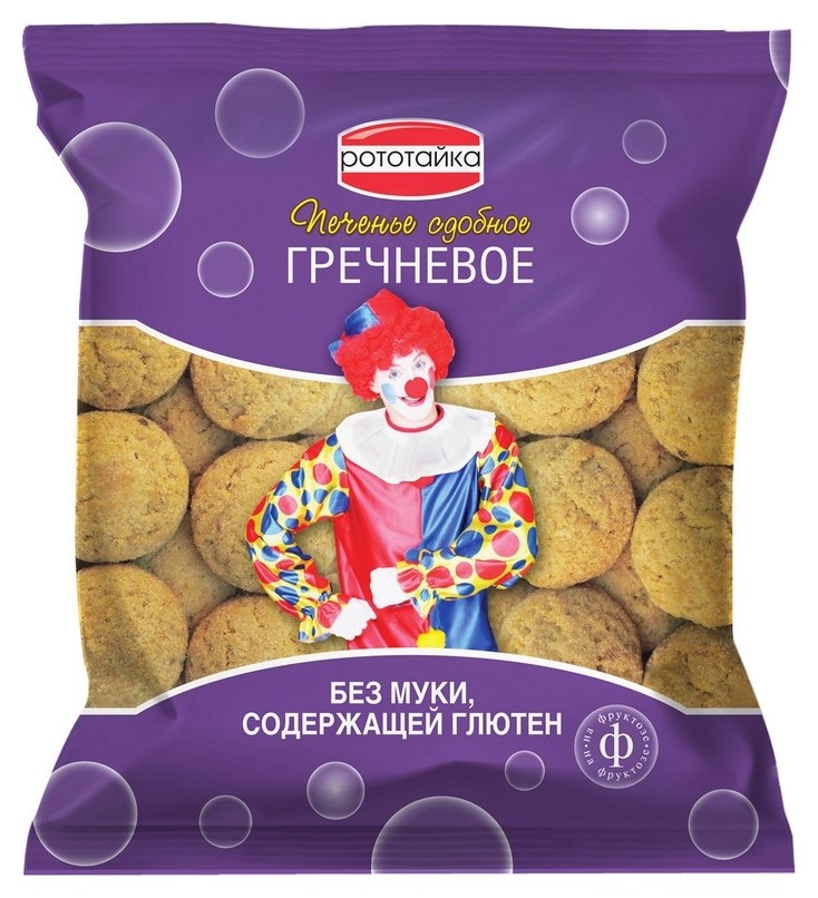 

Печенье рототайка гречневое без глютена на фруктозе, 200г
