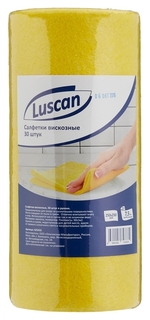 Салфетки хозяйственные Luscan с перфорацией вискоза 90 г/м2 25х25 30л рулон Luscan