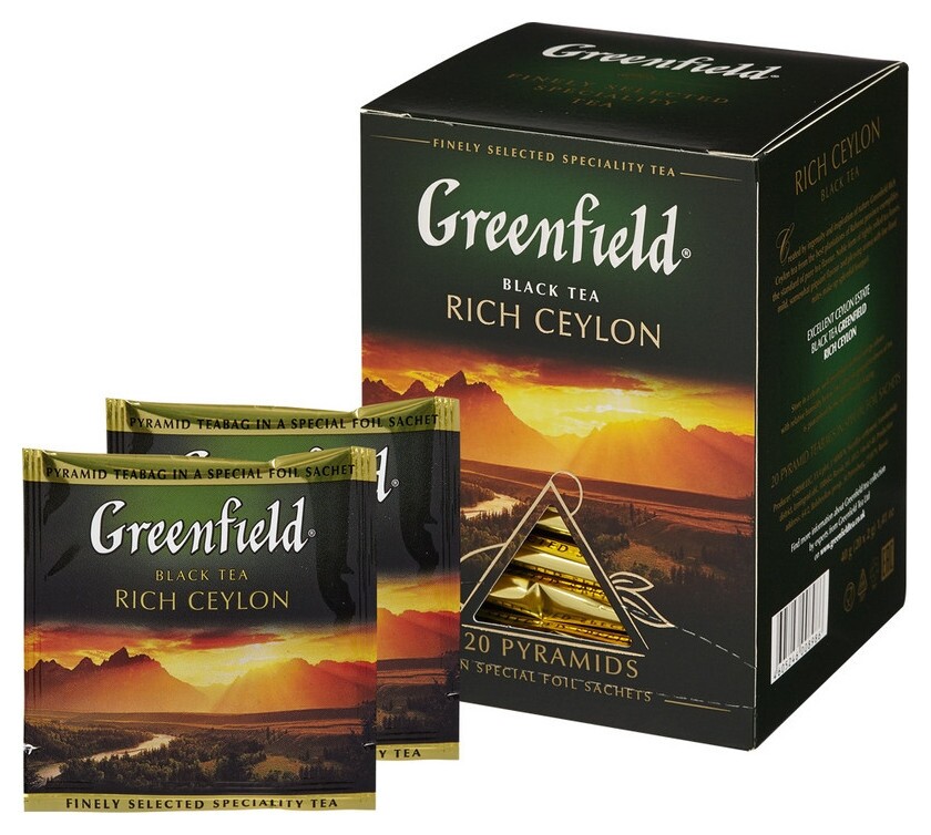 Чай Greenfield Rich Ceylon черн. пирамидки фольгир. 20 пак/уп 0898-08  Greenfield