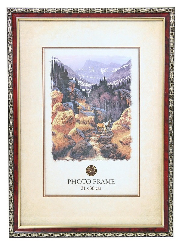 

Фоторамка пластиковая 21x30, кружево/бордо 60067, Бордовый
