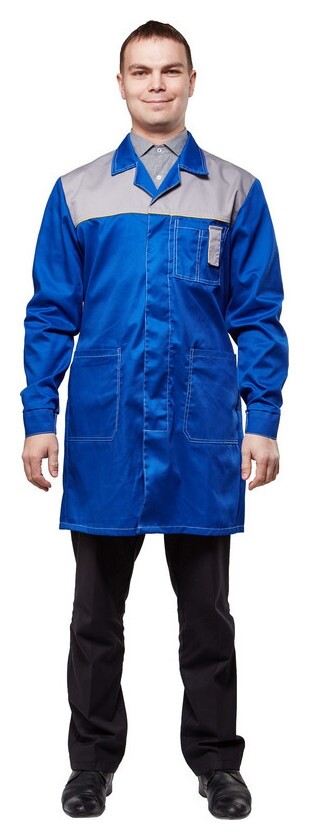 Халат рабочий у19-хл вас/сер (Р.52-54) 182-188  