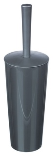 Ершик для унитаза закрытая колба пластик цвет - серый металлик Idea