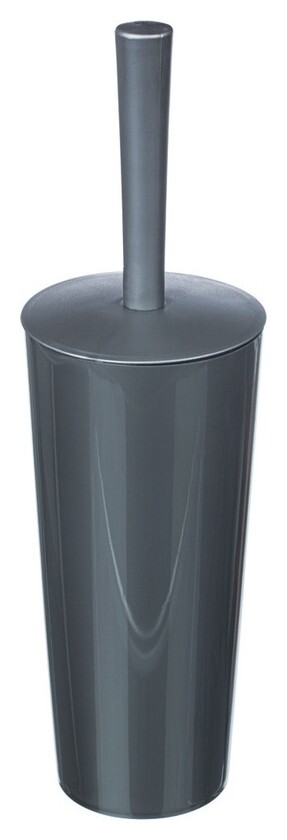 Ершик для унитаза закрытая колба пластик цвет - серый металлик  Idea