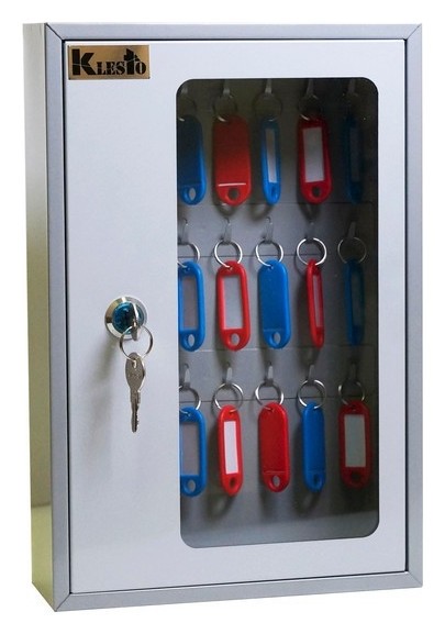 

Шкаф для ключей Klesto Skb-24 на 24 ключа, серый, металл/стекло