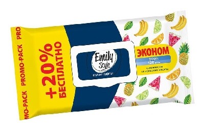 Салфетки влажные Emily Style Tropic 100+20шт/уп. с клапаном Emily Style