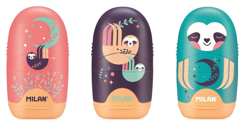 Ластик -точилка Milan Capsule Cuddles ленивцы, цв в асс 4701116cd (ДС)  Milan