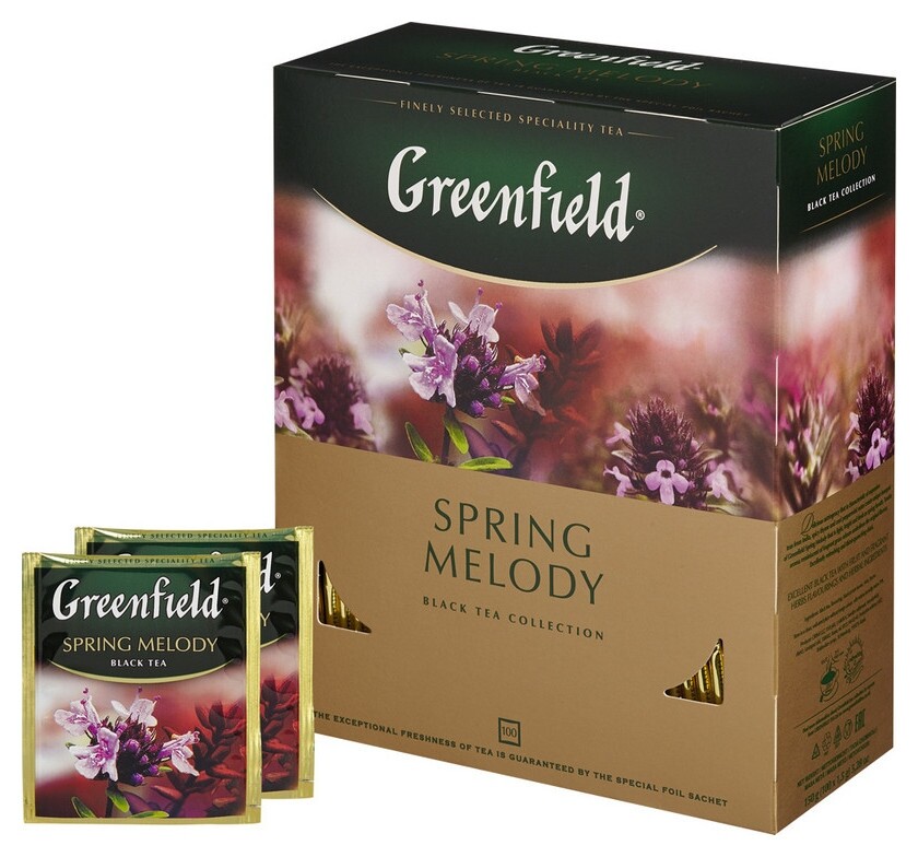 Чай Greenfield Spring Melody черный фольгир.100 пак 1065-09  Greenfield