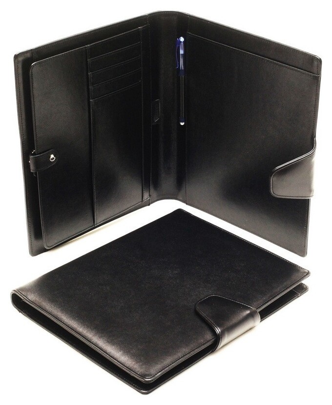 Папка для конференций кожаная черная. формат А4 01-112-0713  Grand