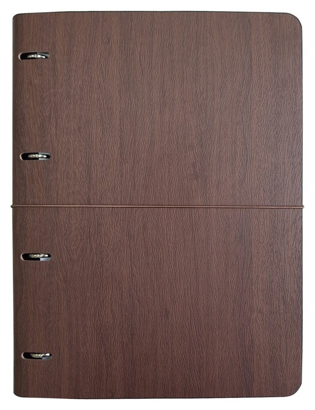 Бизнес-тетрадь Infolio Study Wood а4,120л,240х310,клет,на кольц N1701 корич  InFolio