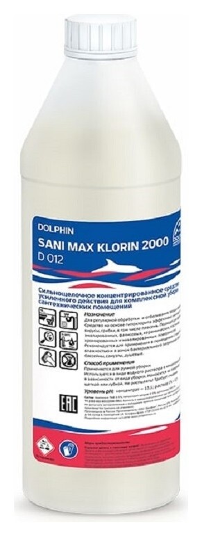 Профхим сантех щел конц. для комплекс уборки Dolphin/sanimax (Klor2000), 1л Dolphin