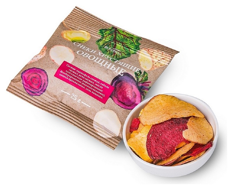 Снеки вкусвилл хрустящие из картофеля,свеклы и репы, 25г
