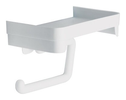 Держатель для туалетной бумаги пластиковый с полочкой м2224  Idea