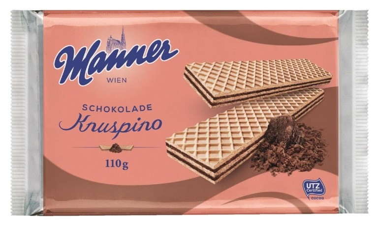 

Вафли Manner с шоколадным кремом кнуспино 110г