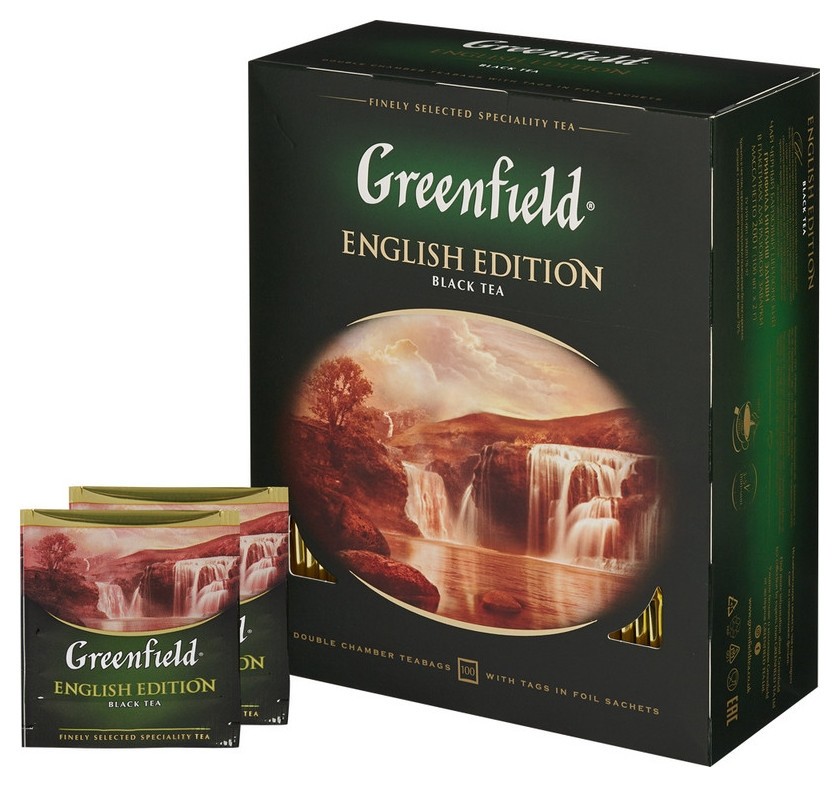 

Чай Greenfield English Edition черный фольгир.100пак/уп