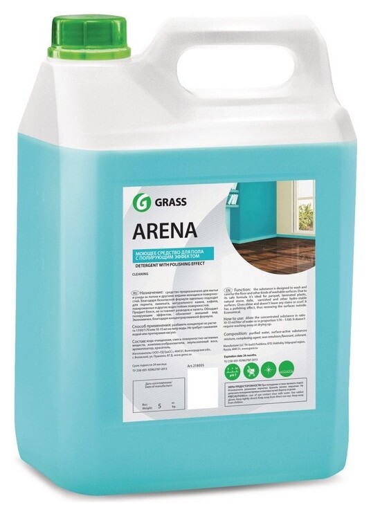 Средство для мытья пола Arena 5кг нейтральное (Паркет,ламинат,мрамор)  Grass