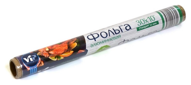 

Фольга алюминиевая пищевая 30см Х 10м 11мкм в пленке