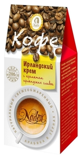 Кофе зерновой ирландский крем 200гр. 000420 Nadin
