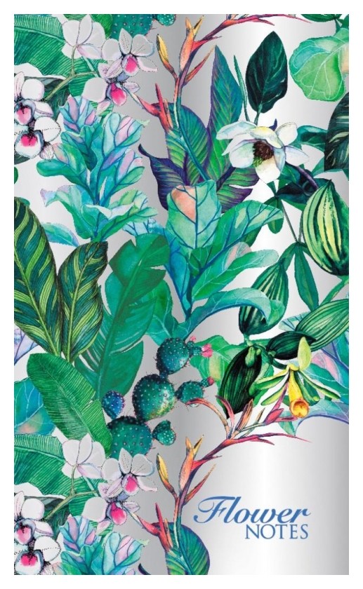 Блокнот-голограмма Flower Notes синий,100х165мм,32л,скреп,обл.картон,точка Издательство Контэнт