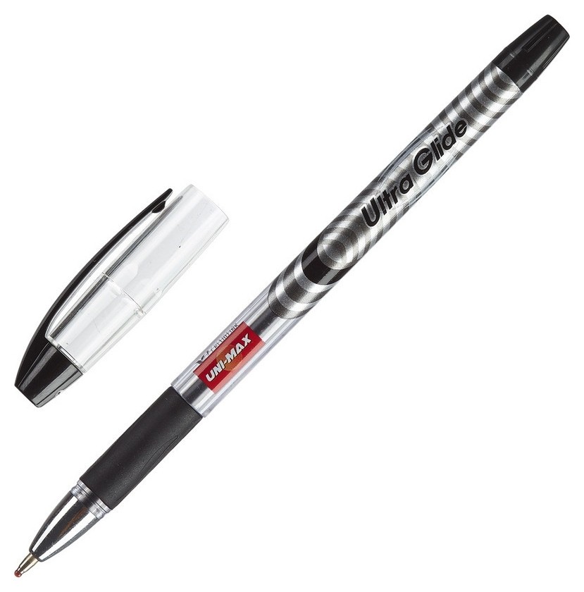 Ручка шариковая Unimax Ultra Glide 1мм чер, масл, неавт, фольга