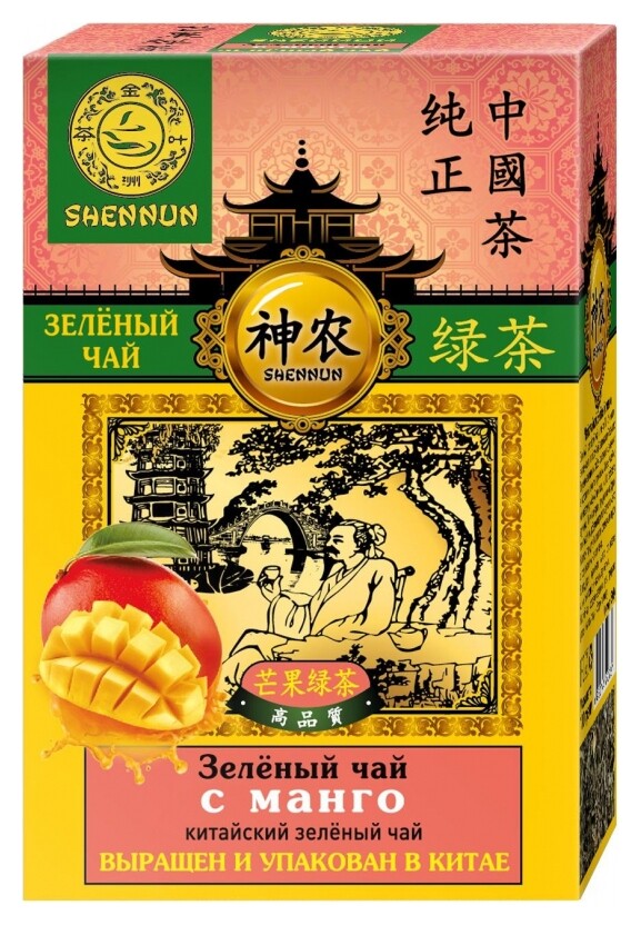Чай Shennun зеленый с манго листовой, 100г в13034  Shennun