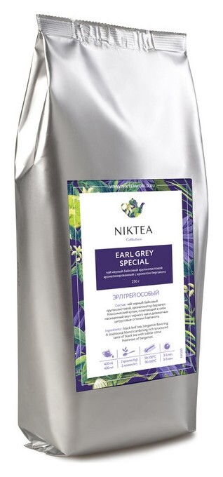 Чай Niktea Earl Grey особый черн.байховый аромат., 250г  Niktea