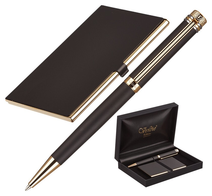 Набор пишущих принадл. Verdie Ve-6bg ручка+визитница,футляр тайвань  Verdie