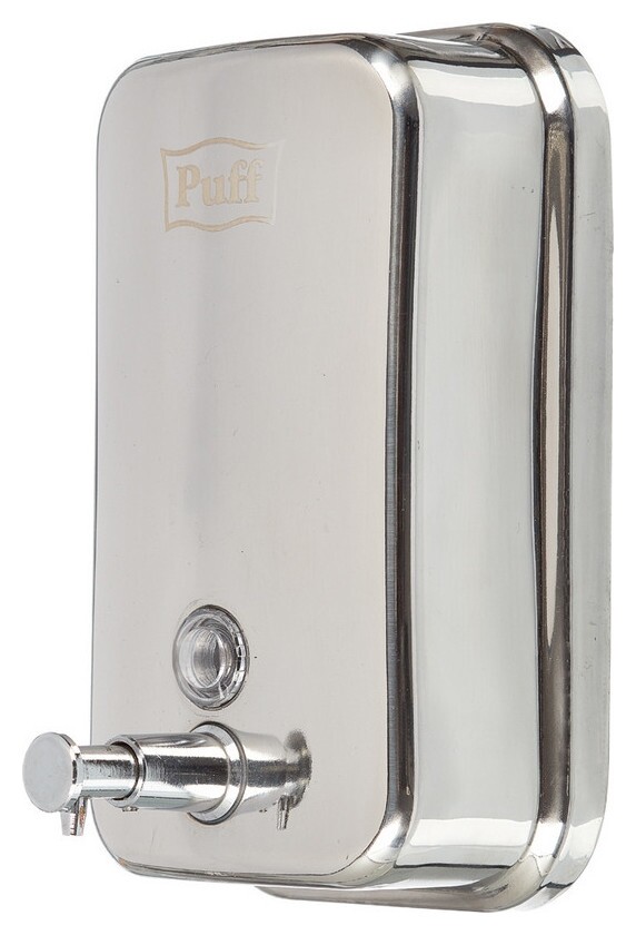 Дозатор для жидкого мыла 1л, стальной корпус  Puff