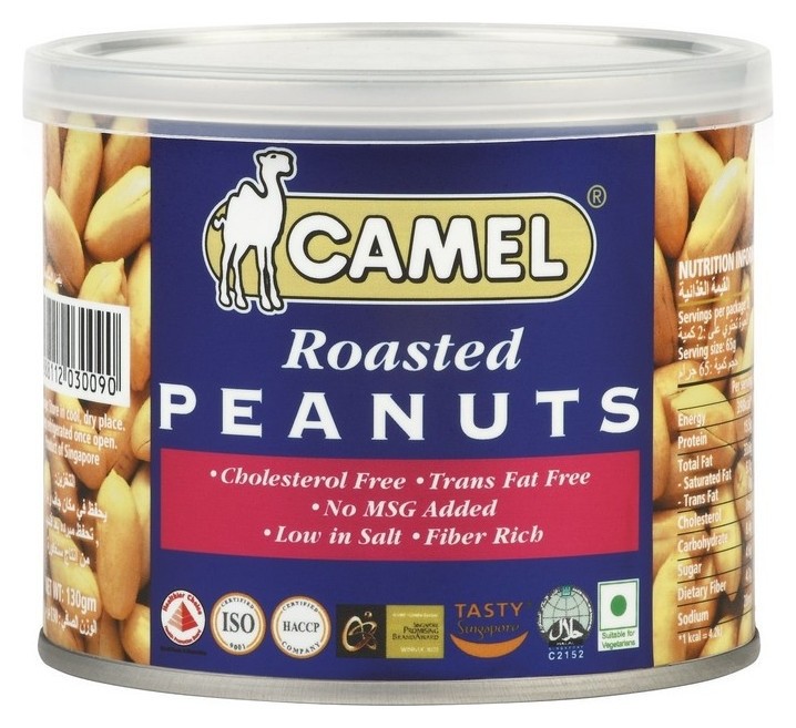 Орехи арахис Camel жареный подсоленный, баночка, 130г  Camel
