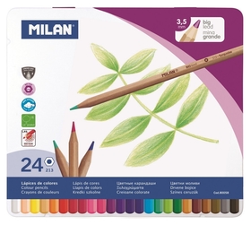 Карандаши цветные Milan, 24 цв., 6-гран., в металл. упак., 80058 Milan