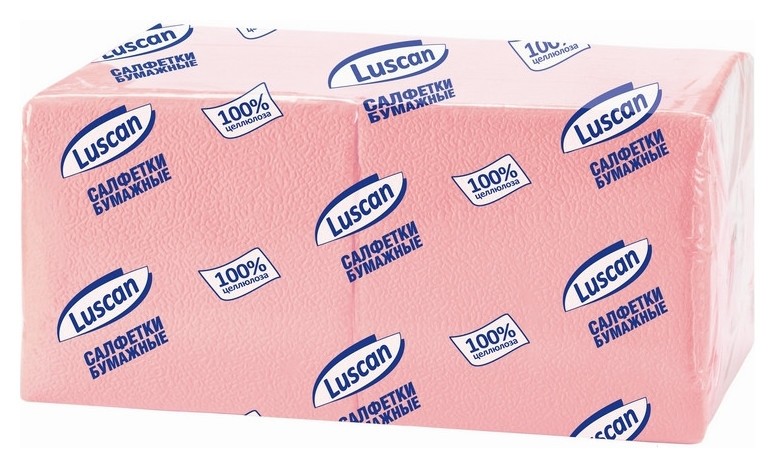 

Салфетки бумажные Luscan Profi Pack 1сл24х24 пастельрозовые 400 шт/уп