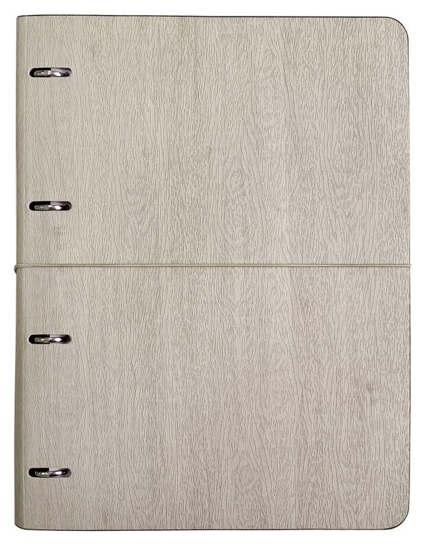 Бизнес-тетрадь Infolio Study Wood а4,120л,240х310,клет,на кольц N1700 серый  InFolio