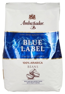 Кофе Ambassador Blue Label в зернах, 1кг Ambassador