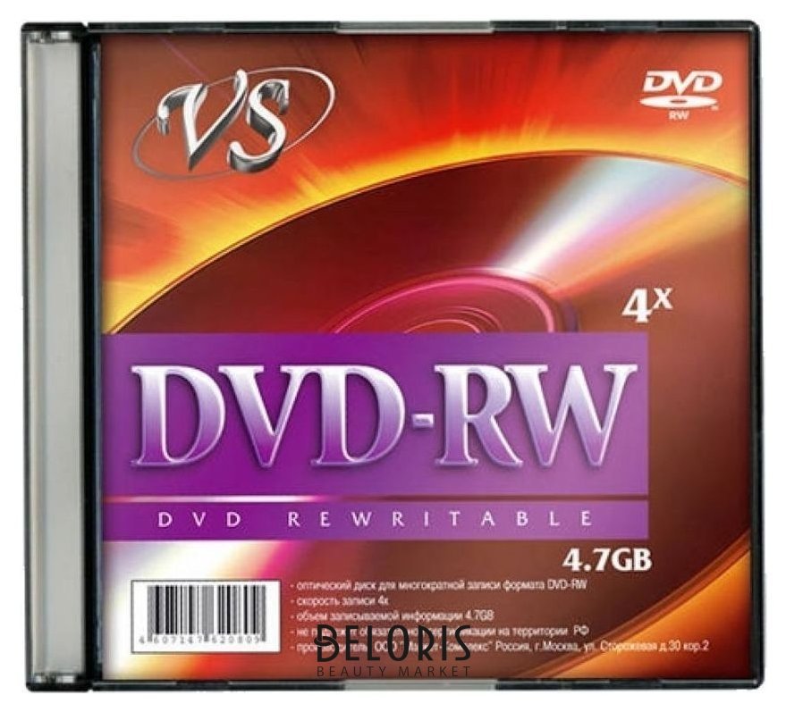 Носитель информации DVD-RW, 4x, 4,7 GB Vs