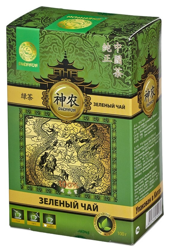 Чай Shennun зеленый, прямой, 100 г. 13064  Shennun