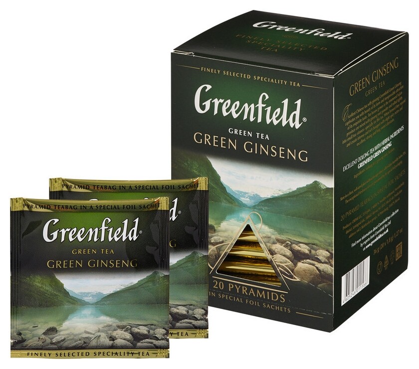 Чай Greenfield Green Ginseng зеленый фольгир. 20пак/уп 1156-08 Greenfield