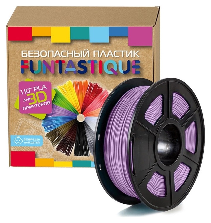 Катушка пластиковая Funtastique Pla-1kg-vt,1.75 мм,1 кг (Фиолетовый) Funtastique