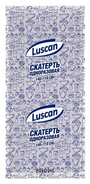 Скатерть одноразовая Luscan, 110х140см, белая Luscan