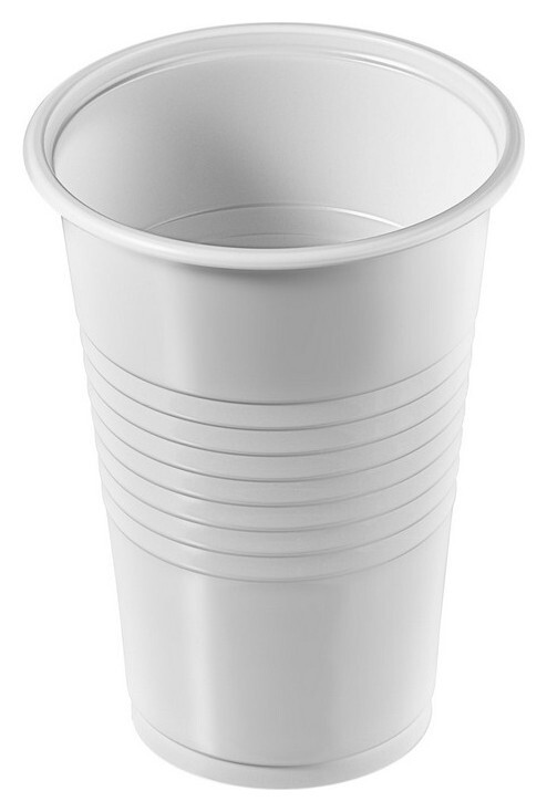 Стакан одноразовый 200мл белый, для хол/гор., бюджет, комус ПП 100шт/уп Комус