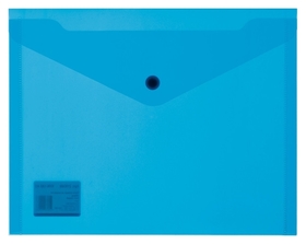 Папка-конверт на кнопке А5, 19х24, 180мкм, синий 10шт/уп Attache