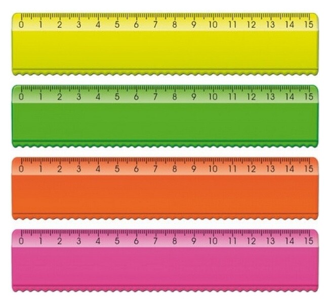 Линейка 15см с волнистым краем Neon Cristal лн174  Стамм